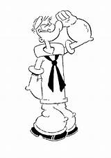 Popeye Coloring Pages Cartoon Spinach sketch template