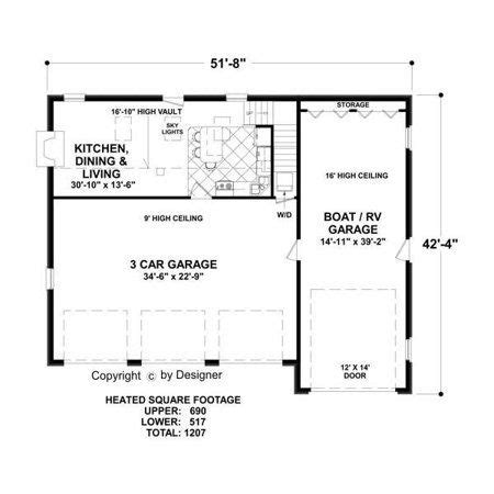 thehousedesigners  construction ready country garage house plan  slab foundation