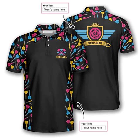 customized darts polo shirt darts pattern crown emblem team personalized  polo shirt