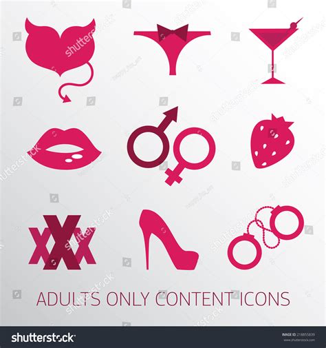 sexy icons set adult only content stock vector 218855839 shutterstock