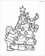 Christmas Coloring Ornaments Pages Tree Printable sketch template