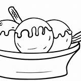 Ice Cream Coloring Bowl Sundae Clipart sketch template