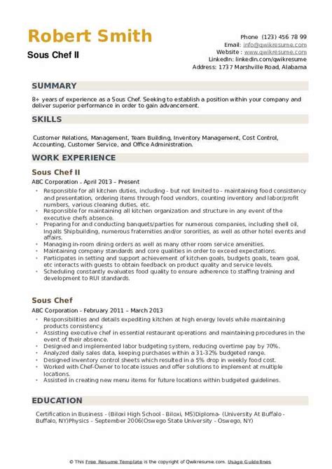 chef resume examples samples images  resume