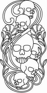 Skull Coloring Embroidery Nouveau Skulls Leather Designs Pages Patterns Urban Threads Tooling Awesome Unique Mort Tête Adult Pattern Adulte Urbanthreads sketch template