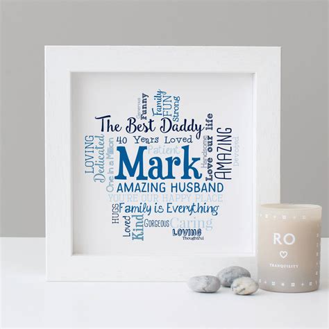 Personalised 40th Birthday T For Him By Hope And Love