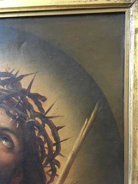 After Guido Reni 19th Century Ecce Homo Oil On Canvas 62 X 50cm 24 X