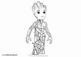 Groot Coloring Pages Baby Line Printable Kids Adults Print Color sketch template