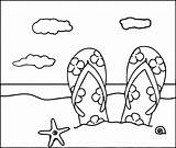 Coloring Beach Pages Shoes Scenes sketch template
