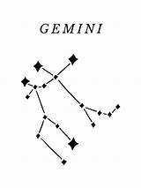 Gemini Constellation Zodiac sketch template