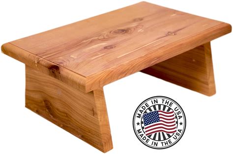 wood single step stool  wood   step stool  solid hickory