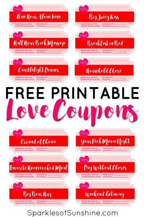 printable love coupons  wife