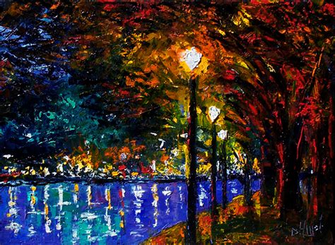 debra hurd original paintings  jazz art landscape night lights