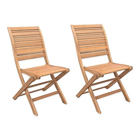 westerly acacia wood folding chairs set   bed bath