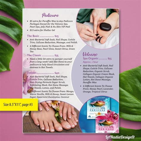 nail salon menu template