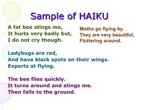 haiku examples alisen berde
