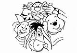 Pooh Coloring Winnie Disney Pages Friends Funny Walt Faces Print Color sketch template