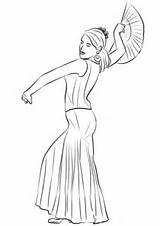 Flamenco Dancer Tegninger Danse Sjove Danser Spansk Kvinde sketch template