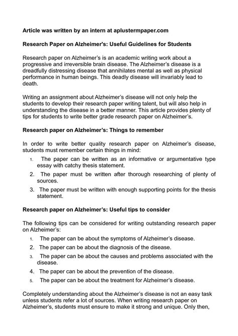 thesis statement  argumentative essay  excellent alzheimers