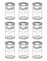 Andy Warhol Coloring Soup Pages Cans Kids Pop Sheets Para Template Campbell Worksheets Colouring Colorear Quality High Printable Campbells La sketch template