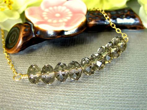 kblossoms swarovki crystal rondelle bar sterling silver necklace