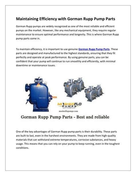 maintaining efficiency  gorman rupp pump parts powerpoint  id