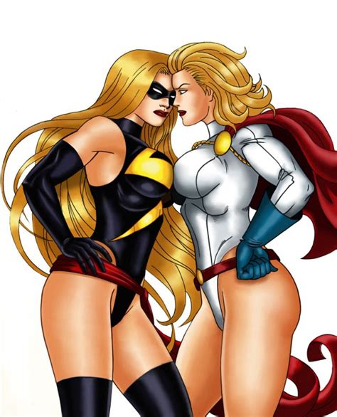 Ms Marvel And Power Girl Staredown Superhero Catfights Female Wrestling