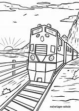 Eisenbahn Malvorlage Malvorlagen Kereta Mewarnai Großformat öffnen Lokomotive Landschaft sketch template