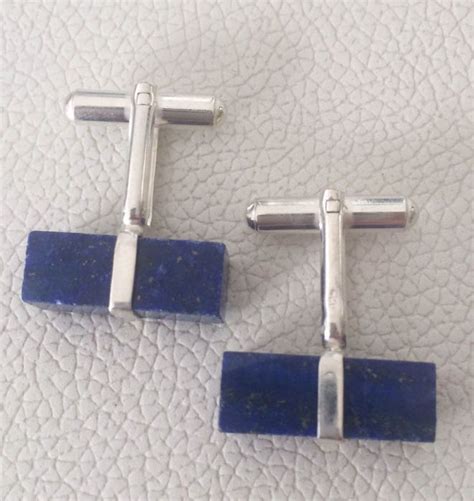 catawiki  auction house lapis lazuli mens cuff links  sterling silver cross pendant