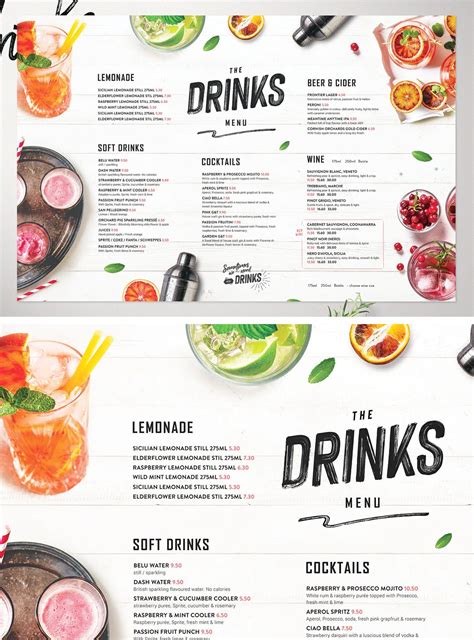 drinks menu template psd artofit
