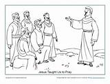 Jesus Coloring Taught Pray Disciples Teaching Prayer His Sunday Bible School Activity Story Teach Children sketch template