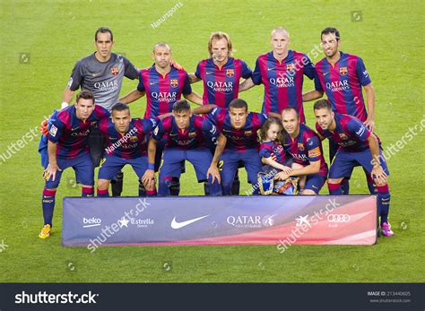 barcelona spain august  fcb players posing    gamper friendly match  fc