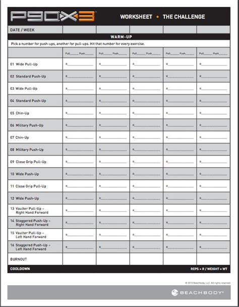 P90x Legs And Back Workout Sheet Property And Real Estate For Rent
