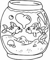 Coloring Fish Aquarium Tank Kids Pages Bowl Two Clipart Live Printable Kiss Drawing Would Each Other Color Adults Print Camouflage sketch template