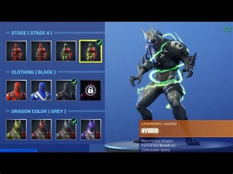 fortnite hybrid stage  black clothing grey skin