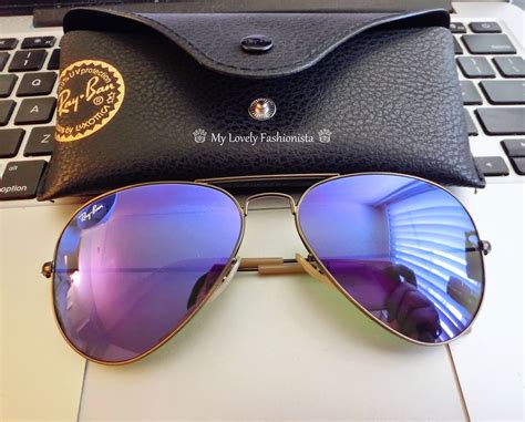 ray ban original aviator mm sunglasses bronze lilac mirror  lovely fashionista