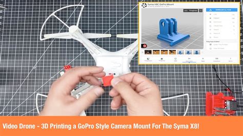video drone  printing  gopro style camera mount   syma  youtube