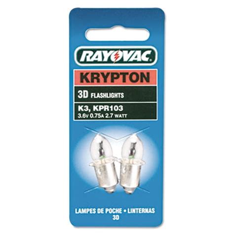 Rayovac K3 Krypton Replacement Bulb For 2d Flashlight 2 Pack