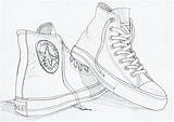 Converse Sketch Drawing High Top Coloring Shoes Sneakers Star Pages Drawings Draw Shoe Template Sketches Flickr Line Illustration Contour Choose sketch template