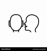 Whisper Vector Icon Outline Concept Royalty sketch template