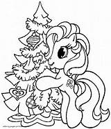 Coloring Christmas Pages Tree Pony Little Girls Printable Girl Decorating Print Kids Colouring Holiday Santa Bright Horse Popular Baby Books sketch template