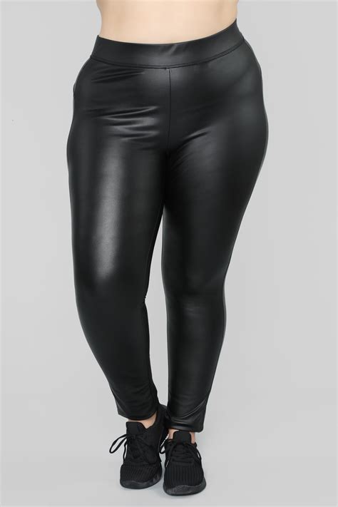 liliana faux leather leggings black fashion nova