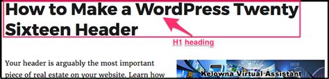 wordpress twenty sixteen header  web design