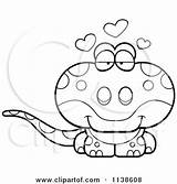Cute Lizard Gecko Clipart Cartoon Outlined Amorous Coloring Vector Cory Thoman Drunk Illustration sketch template