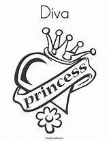 Coloring Diva Am Special Someone Pages Princess Outline Crown Heart Built California Usa Twistynoodle Kids Print Noodle sketch template