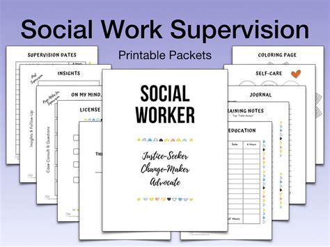 social work supervision planner printable digital