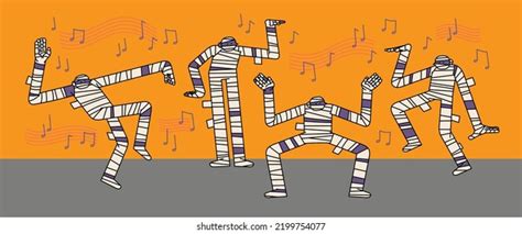 Mummy Ancient Egypt Dance Hand Drawn Stock Vector Royalty Free