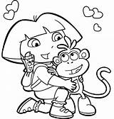 Coloring Pages Dora Cartoon Sheets Kids Color Printable Onlycoloringpages Print sketch template