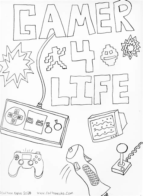 gamer  life coloring page coloring home