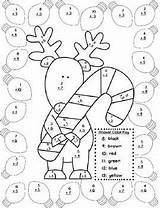 Christmas Color Number Addition Printable Math Printablee Via Sheets sketch template
