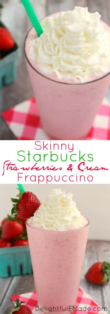 Skinny Starbucks Strawberries And Cream Frappuccino Delightful E Made